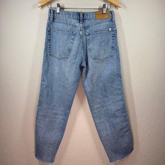 Women's Lucky Brand Ribbon Embellished Distressed Straight‎ Leg Jeans Size 2/26 - Picture 5 of 7